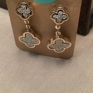 Gold Dipped dazzled Clover Earrings